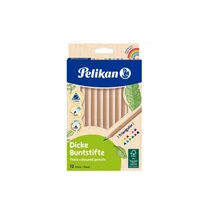 Pelikan színes ceruza / 12 szín vastag, háromszögletű natúrfa