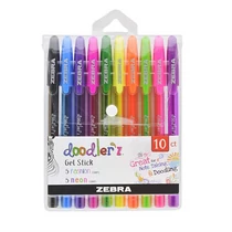 Zseléstoll Doodler'z 1,0mm neon és fashion 10db-os szett ZEBRA12klt/doboz