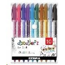 Zseléstoll Doodler'z 1,0mm csillámos glitteres 10db-os szett ZEBRA12klt/doboz