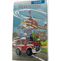 Képeslap 5 ARGUS 17-6048 Szeretettel Repülő és tűzoltóautó