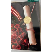 Képeslap 5 ARGUS 18-684 Ballagás-Piros rózsacsokor+diploma felirat nélkül