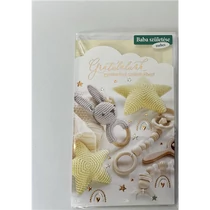 Képeslap 8 ARGUS 16-661 Baba születés horgolt játékok zsebes