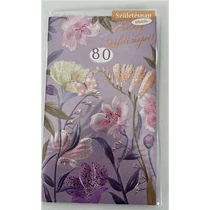 Képeslap 8 ARGUS 15-6460 Szülinap női lila alapon metál virágok tekerős