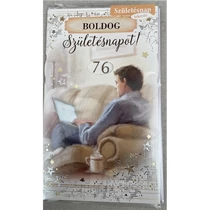 Képeslap 8 ARGUS 15-6496 Szülinap férfi kanapén ülő férfi laptoppal tekerős