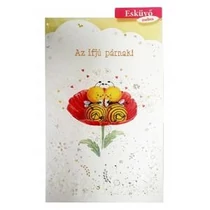 Képeslap 11 ARGUS 13-6144 Ifjú párnak méhecskék pipacsban, zsebes KF.