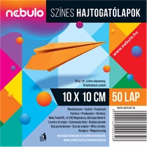 Színes hajtogatólapok 10x10, 80g, vegyes színek, Nebulo (25)
