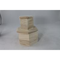 Doboz Fa Hexagon készlet 2db-os 12,5x12,5x8cm