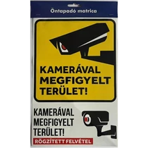 Kamerával megfigyelt terület matrica A/4 Zátonyi