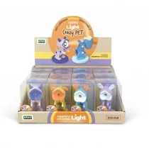 Lámpa LEBEZ Crazy Pet 4 szín 5,2*8*5,2cm 12 db/display 82047