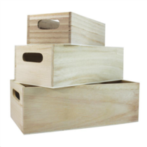 Doboz fa szett tároló 3 darabos fogós 21,5x12x7,5 cm