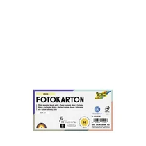 Dekorkarton, 2 oldalas, A4, 300 g, 50 lap, FOLIA, fehér