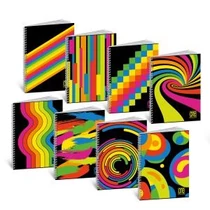 Spirálfüzet BLASETTI One Color Black&Fluo A/4 80g 60l perforált lyukasztott vonalas 8465