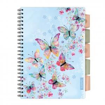 Spirálfüzet ARGUS A/4 80 lap PVC fedelű színregiszteres peforált vonalas Butterfly kék 1548-303-2
