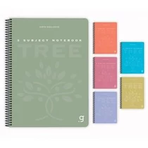 Spirálfüzet GIPTA Tree A/4 PP borítással 120 lapos színregiszteres kockás 6950