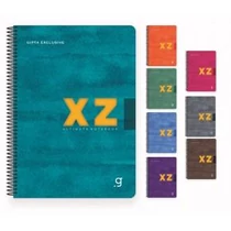 Spirálfüzet GIPTA XZ Notes 17x24 cm karton borítással 80 lapos kockás 7418 könnyített papír