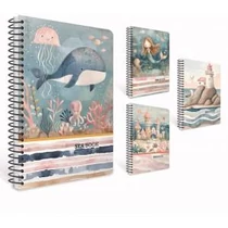 Spirálfüzet GIPTA Sea Book 17x24 cm karton borítással 80 lapos vonalas 7631