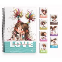 Spirálfüzet GIPTA Love Book 17x24 cm karton borítással 80 lapos vonalas 7754
