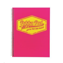 Füzet spirál Pukka Pad A/4  Jotta Neon 200 lapos, kockás, neon pink
