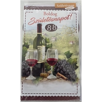 Képeslap ARGUS 8-as születésnap tekerős szőlő,bor