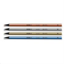 Grafit ceruza ADEL kerek fekete fa 4 metál szín Metalic 2B  2061000006