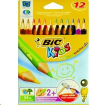 Színes ceruza 12/klt BIC Kids Evo hajlékony háromszög vastag  829735