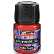 Üveg és porcelánfesték 30 ml piros