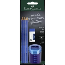 Faber-Castell grafitceruza szett 3db-os GRIP 2001 B + RollOn hegyező + radír kék bliszterben 2024