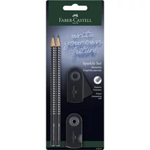  Faber-Castell grafitceruza szett 2db-os SPARKLE +Sleeve mini hegyező+ mini radír fekete 2024