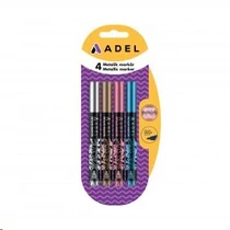 Marker ADEL jumbo metallic 4/klt (4,6mm) kerekített végű arany, ezüst, rózsa, kék 2260000016