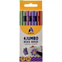 Marker ADEL jumbo metallic 4/klt (4,6mm) kerekített végű zöld,rózsa,bronz,lila 2260000017