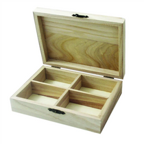 Fadoboz, 4 rekeszes teli tetős 14 x 10 x 3,5 cm