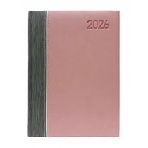 Napi agenda  OFFICE 21  A/5 2026  függőlegesen varrott szürke/rózsa