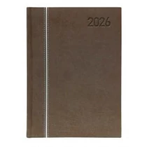 Napi agenda OFFICE 21 A/5 2026 függőlegesen varrott barna/v.barna