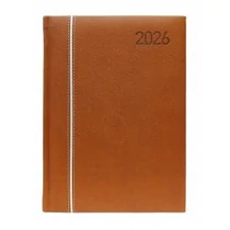 Napi agenda  OFFICE 21  A/5 2026  függőlegesen varrott prémium barna