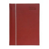 Napi agenda  OFFICE 21  A/5 2026  függőlegesen varrott prémium bordó