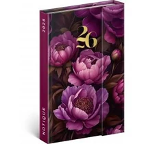 Heti agenda REALSYSTEM B/6 2026 MAGNETIC Purple Flowers 35553