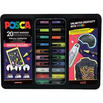 UNI POSCA VEGYES 20DB-OS KÉSZLET GROOVY