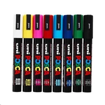 UNI POSCA PC-3M 8 DARABOS KÉSZLET (FEHÉR, SÁRGA, RÓZSASZÍN, PIROS, KÉK, VILÁGOSKÉK, ZÖLD, FEKETE)