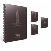 Spirálfüzet GIPTA Dark 17x24cm PP borítással 50 lapos sima 2673