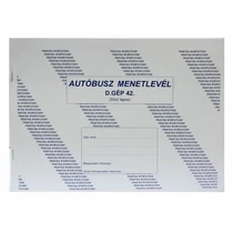 Autóbusz menetlevél A/4 50x2lapos  D.GÉPJ.42/V