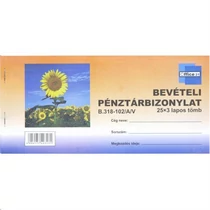 Bevételi pénztárbizonylat OFFICE 21 Napraforgós (25x3) fekvő B.318-102/a/V