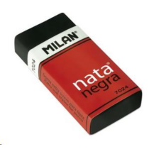 Radír Milan 7024 Nata Negra extra puhaságú, fekete, 24 db/doboz