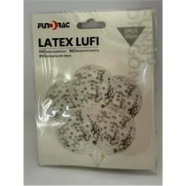 Latex lufi flitteres ezüst 30 cm 5db/cs 