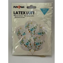 Latex lufi flitteres kék 30 cm 5db/cs