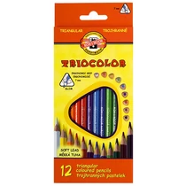 KOH-I-NOOR 3132 SZÍNES CERUZA/12 TIGRIS TRIOCOLOR HÁROMSZÖGLETŰ 7MM