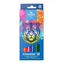 KOH-I-NOOR 3132 SZÍNES CERUZA/12 TIGRIS TRIOCOLOR HÁROMSZÖGLETŰ 7MM
