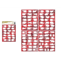 Ajándékkísérő címke karácsonyi öntapadós piros 200x300mm (21db) MFP 