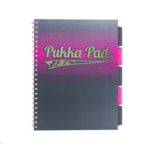 Spirálfüzet, A5, vonalas, 100 lap, PUKKA PAD, "Electra project book", rózsaszín