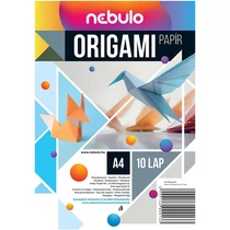 Origamipapír, A4, 10 lapos, 80g, vegyes színek, Nebulo (50)