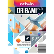 Origamipapír, A4, 20 lapos, 80g, vegyes színek, Nebulo (25)